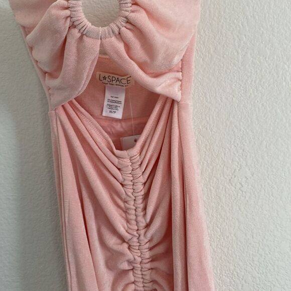 L*Space Stina Cover-Up Dress in Rose Quartz Maxi Ruched Long Dress Size XS - Picture 6 of 11
